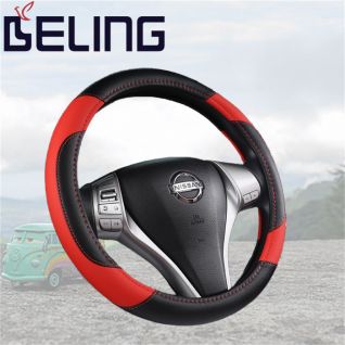 leather red and black steering wheel cover car steering wheel cover