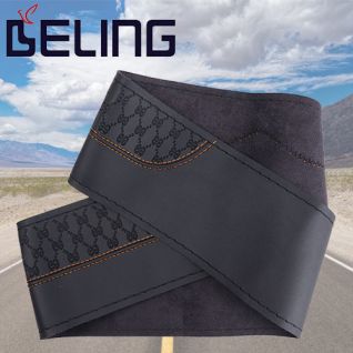 Leather embossing car accessories  hand stitch steering wheel cover