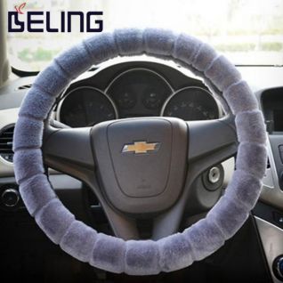 Universal fluffy plush steering wheel cover 