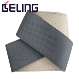 Fashion embossed leather hand-sewn car steering wheel cover